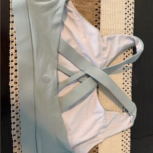 Light Blue Crisscross Sports Bra